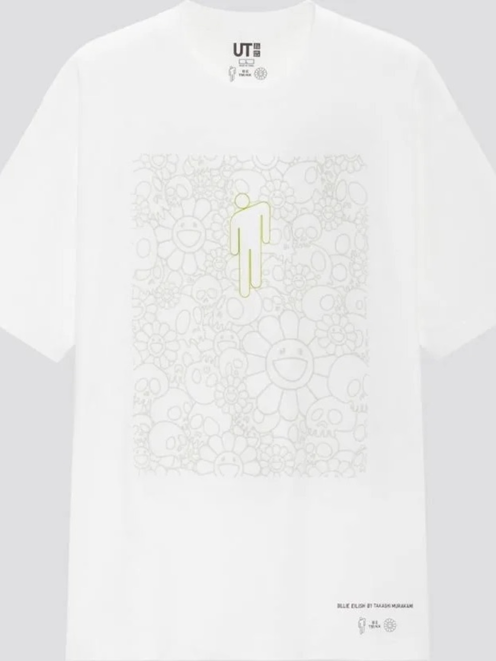 Uniqlo Billie Eilish Murakami White Short Sleeve Crew T-Shirt Graphic